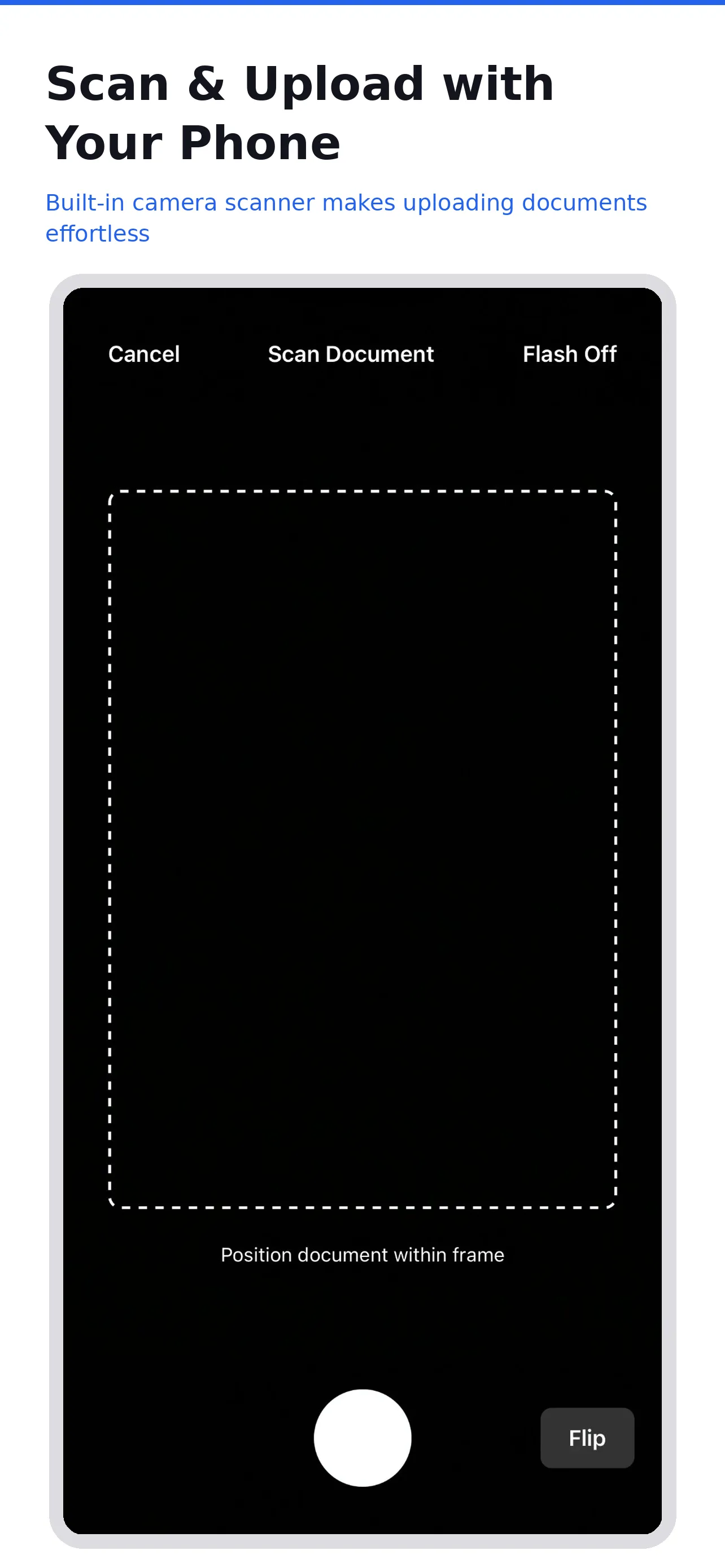 Built-in document scanner